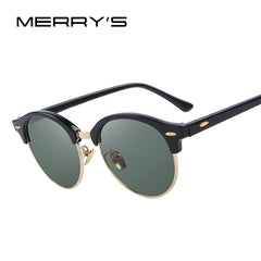 Men Retro Rivet Polarized Sunglasses