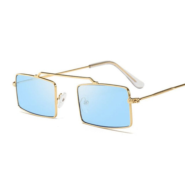 Square Purple Sunglasses Women Trend Metal Frame Small Square Sun Glasses Female Vintage Rectangular Skinny Oculos
