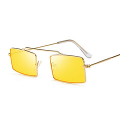 Square Purple Sunglasses Women Trend Metal Frame Small Square Sun Glasses Female Vintage Rectangular Skinny Oculos